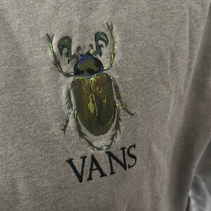 Vans Gray Tee with Embroidered Beetle